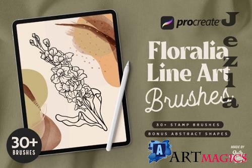 Procreate Floralia Line Art Brushes