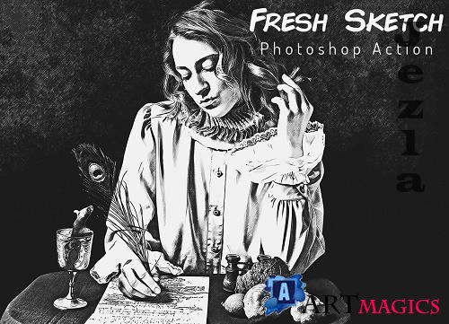 Fresh Sketch Photoshop Action - 6468490