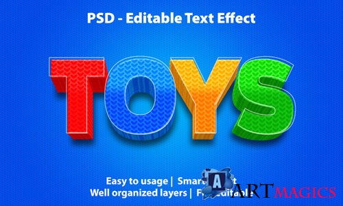 Editable text effect toys premium Premium Psd