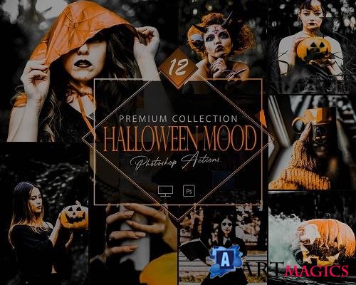12 Halloween Mood Photoshop Actions, Dark Smooky ACR Preset, Moody Horror Filter - 1065186240