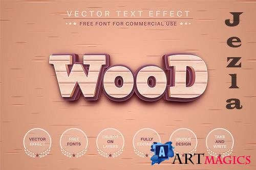Wood - Editable Text Effect - 6487629