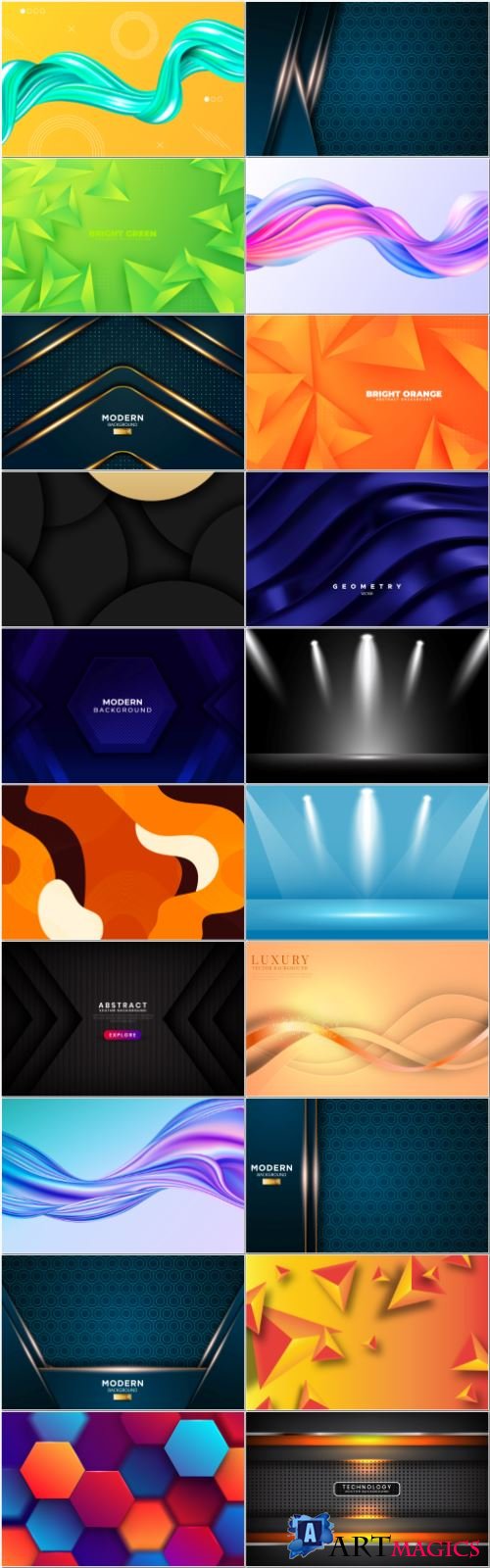 Set abstract vector background