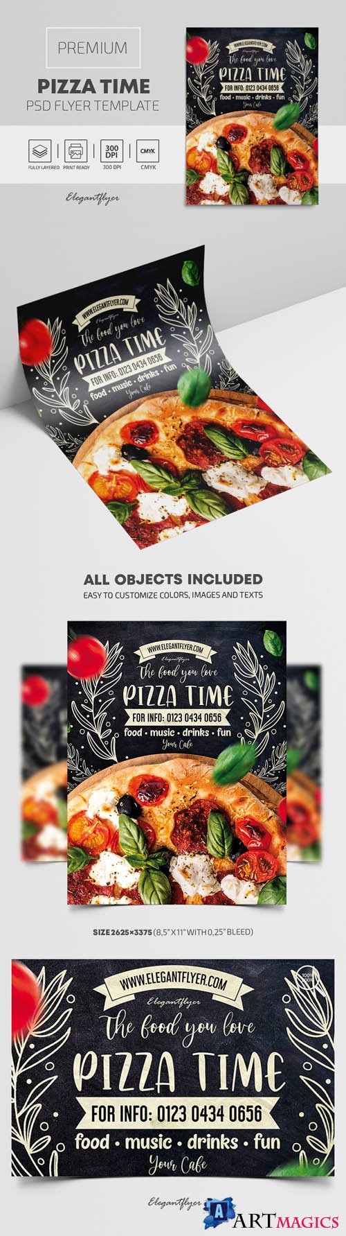 Pizza Time Premium PSD Flyer Template