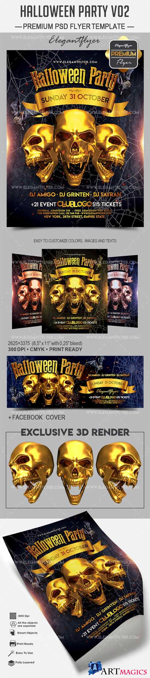 Halloween Party Flyer PSD Template vol 4