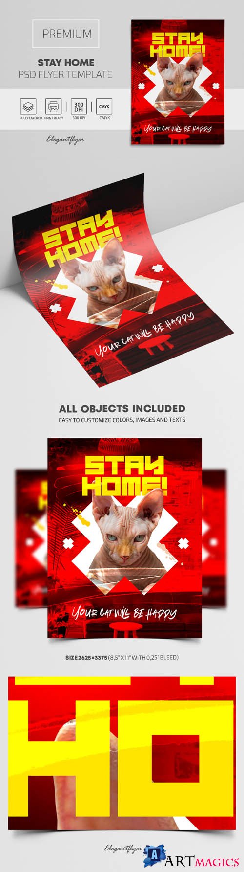 Stay Home Premium PSD Flyer Template