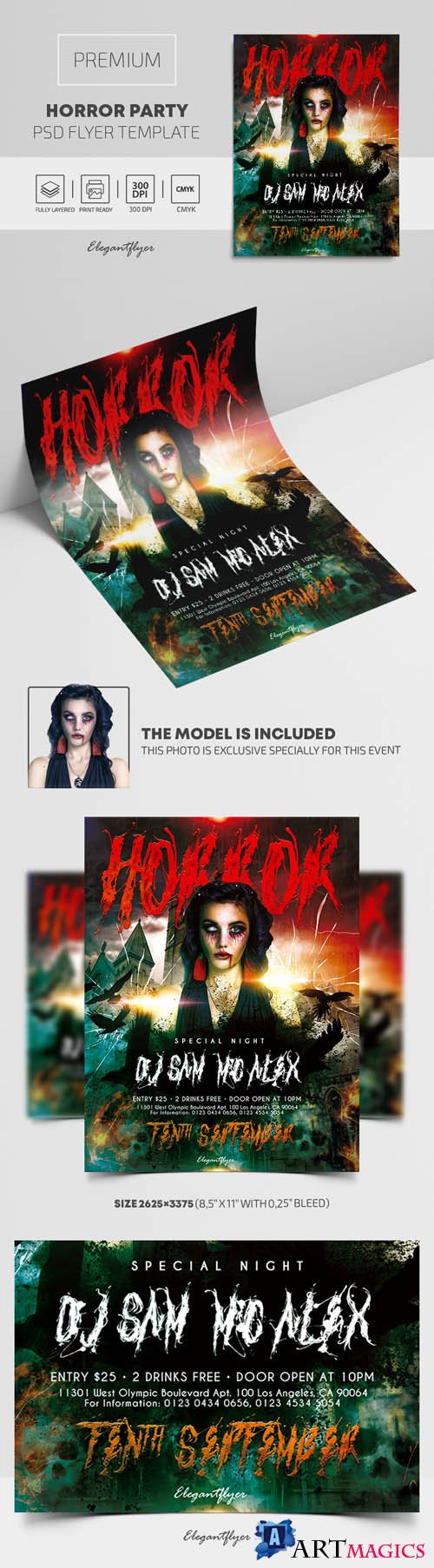 Horror Party Premium PSD Flyer Template