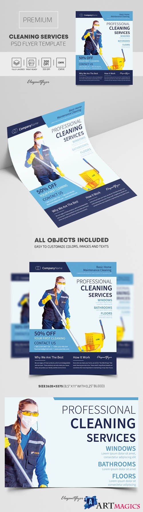 Cleaning Services Premium PSD Flyer Template