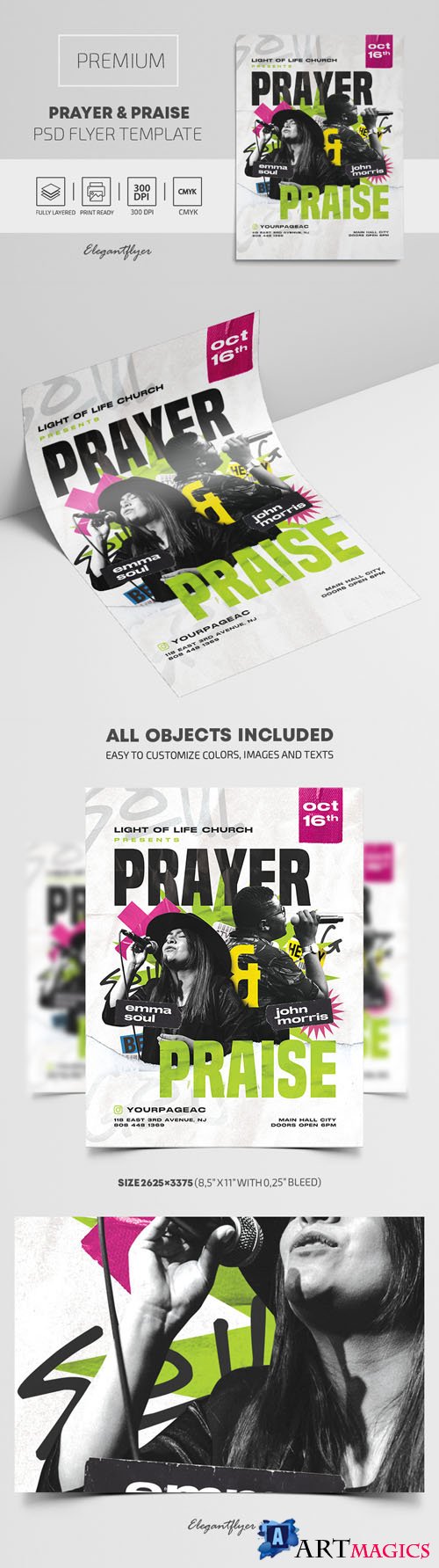 Prayer and Praise Premium PSD Flyer Template