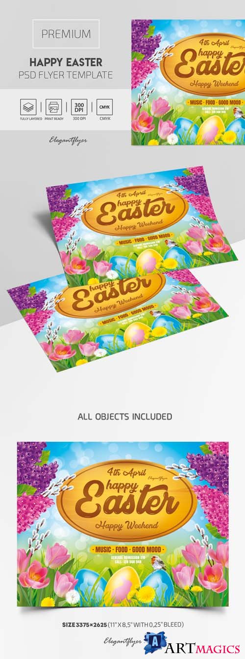 Happy Easter Premium PSD Flyer Template