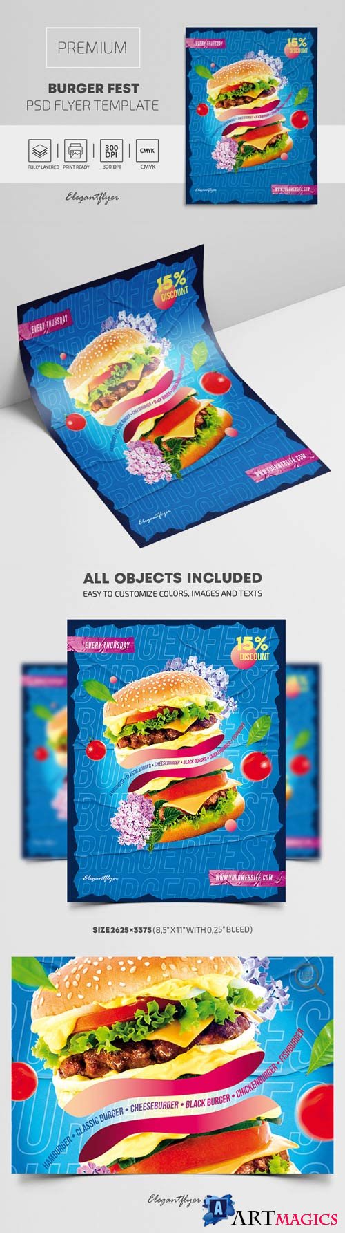 Burger Fest Premium PSD Flyer Template