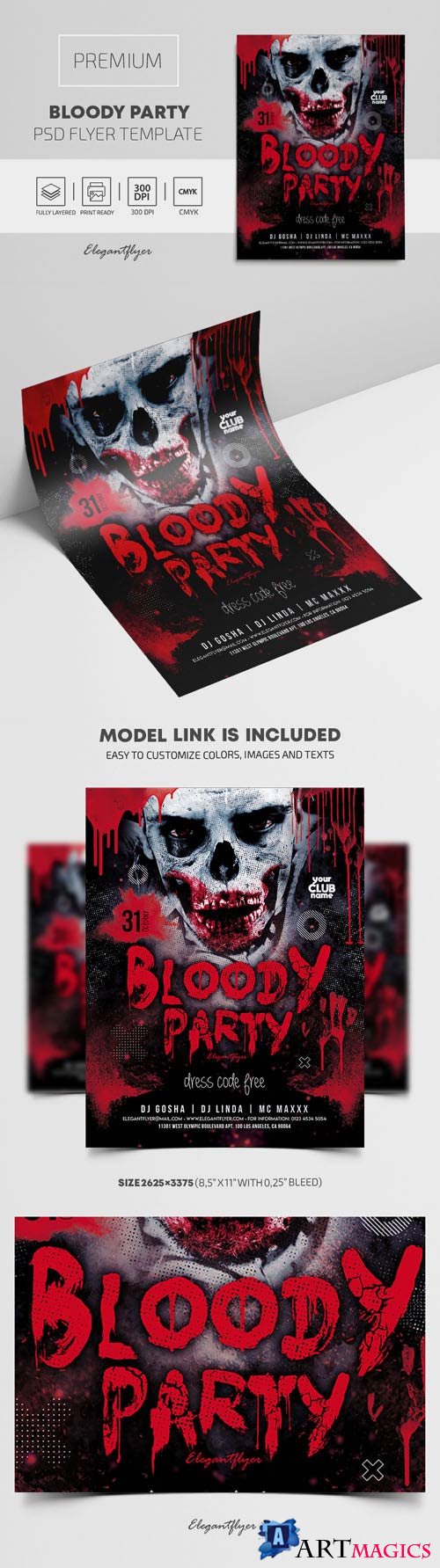Bloody Party Premium PSD Flyer Template