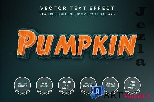 Halloween Pumpkin - Editable Text - 6498311