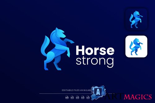 Horse Gradient Logo design templates