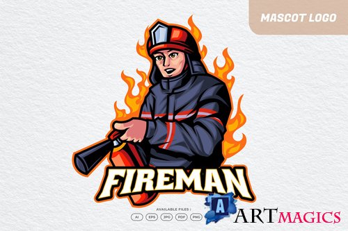 Fireman Logo design templates