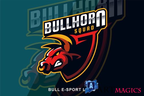 Bull Angry E Sport logo design templates