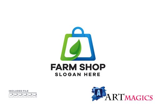 Farm Shop Gradient Logo design template