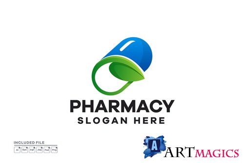 Pharmacy gradient logo design