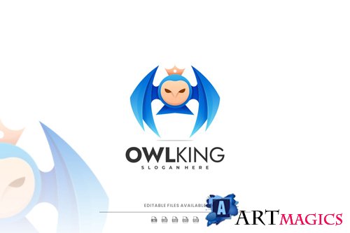 Owl king gradient logo