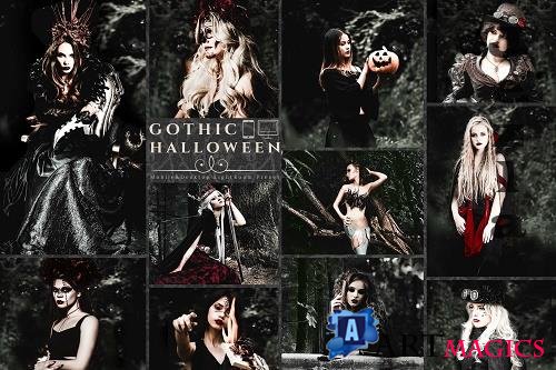 10 Gothic Halloween Mobile & Desktop Lightroom Presets - 1576403