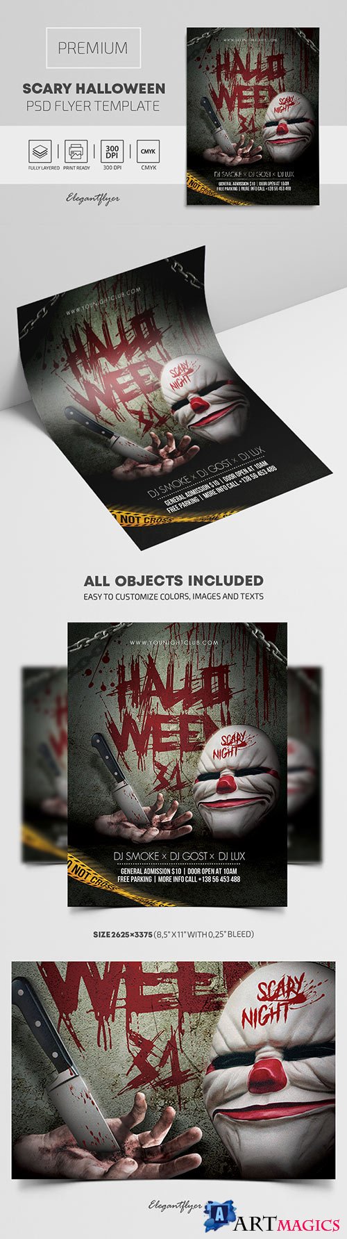 Scary Halloween Premium PSD Flyer Template