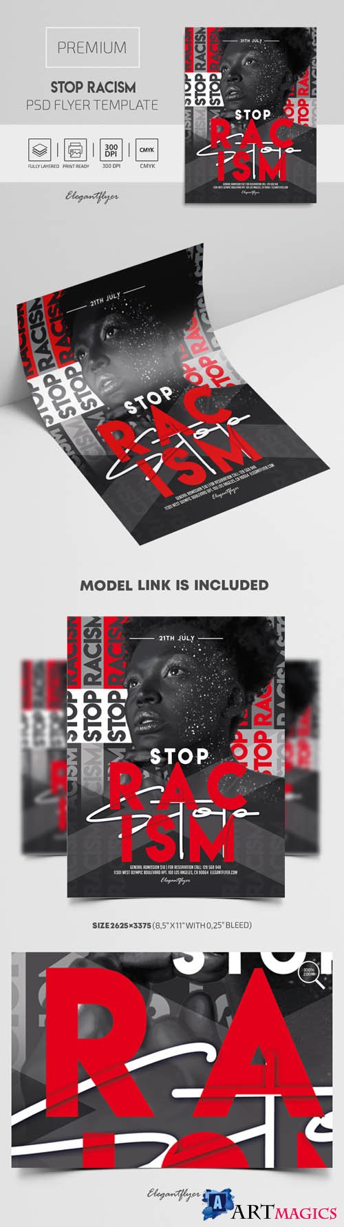 Stop Racism Premium PSD Flyer Template