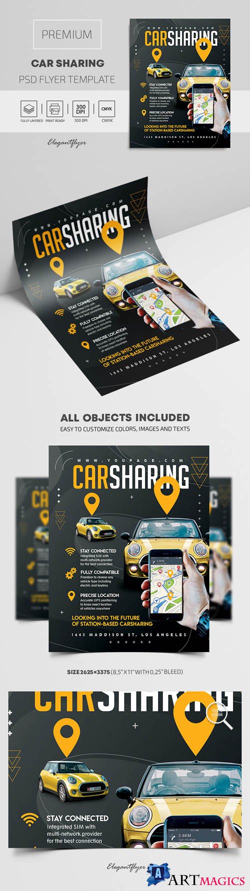 Car Sharing Premium PSD Flyer Template