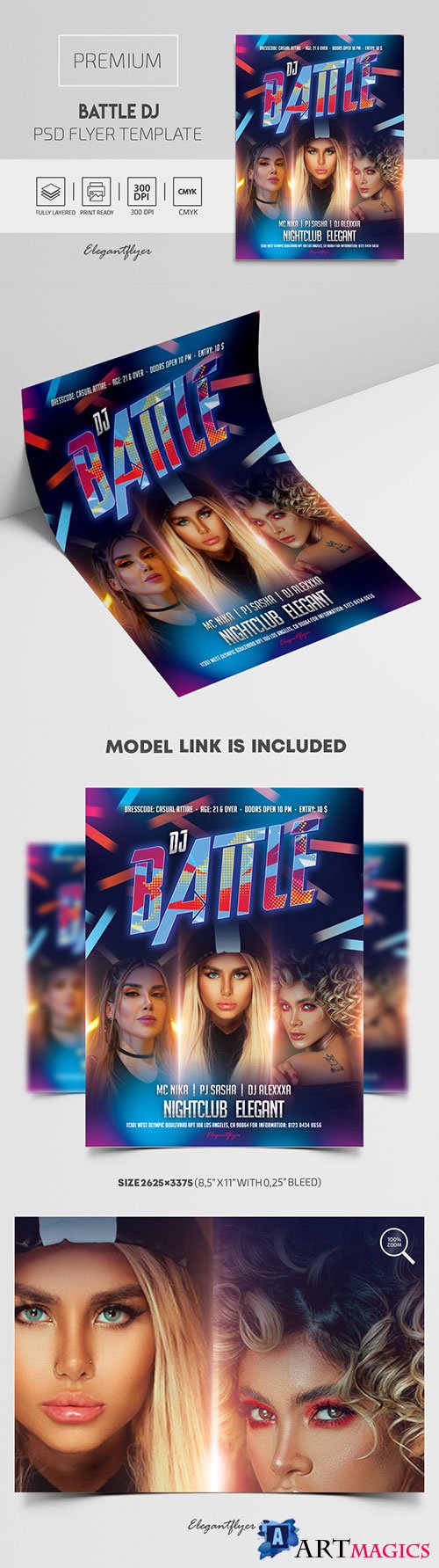 Battle DJ Premium PSD Flyer Template