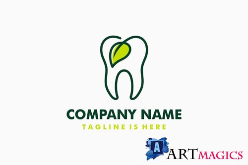 Dental Leaf Logo Template