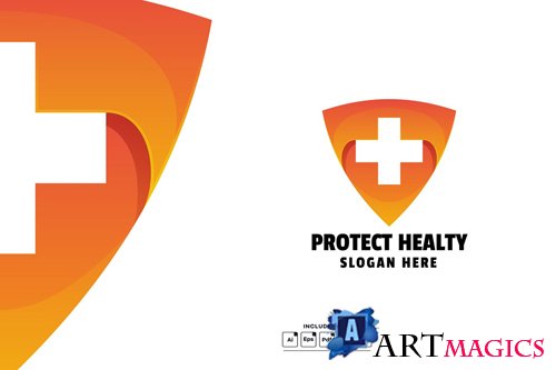 Protect Healthy Gradient Colorful Logo Template