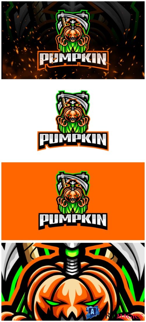 Pumpkin E-Sport and Sport Logo Template