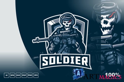 Soldier Mascot Logo
