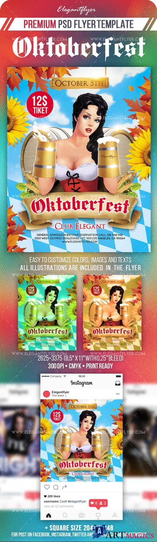Oktoberfest Flyer PSD Template Instagram template