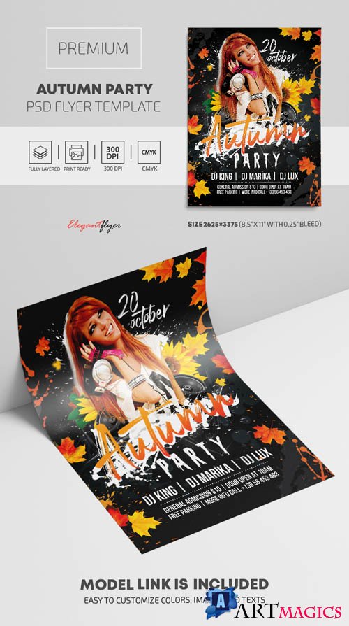 Autumn Party Premium PSD Flyer Template vol 2