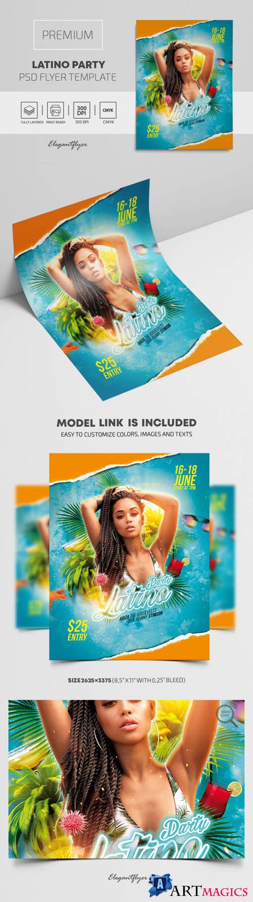 Latino Party Premium PSD Flyer Template