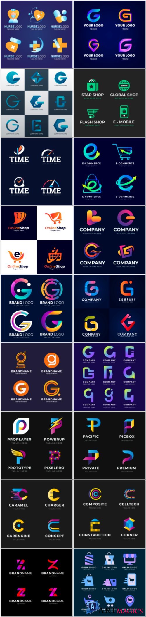 Letter logo design with color concept premium vector