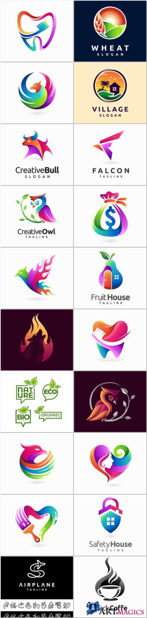 Creative logo design with gradient color concept premium vector