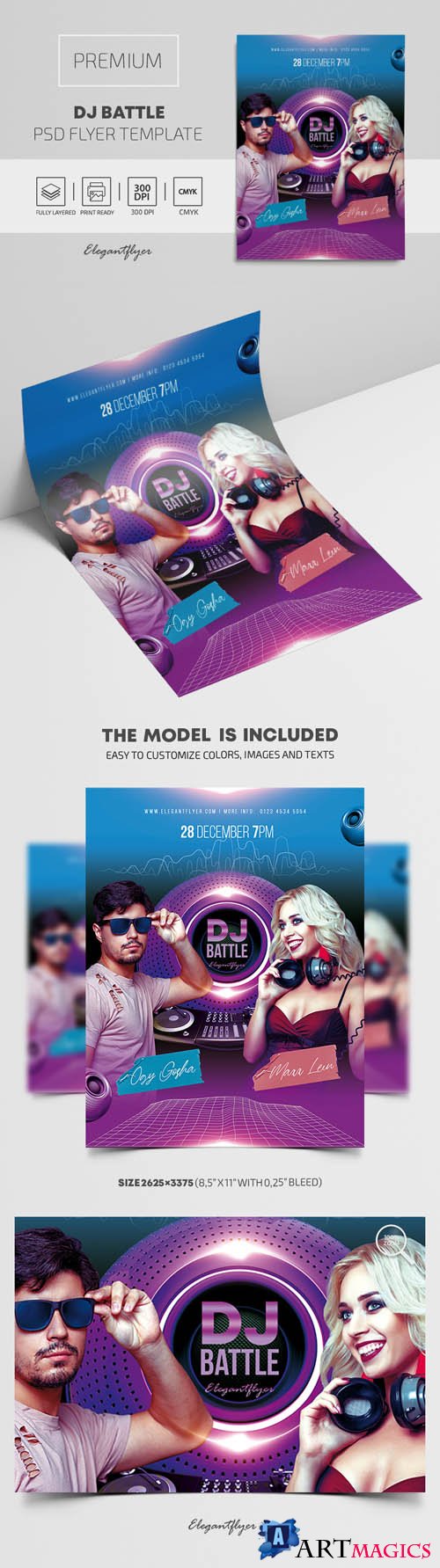 DJ Battle Premium PSD Flyer Template