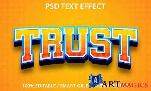 Editable text effect trust premium Premium Psd