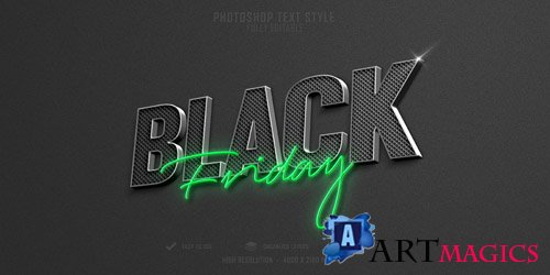 Black friday 3d text style effect template design Premium Psd