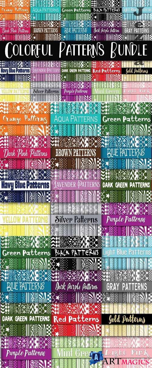 Colorful Patterns Digital Paper Bundle - Includes 480 papers - 88319