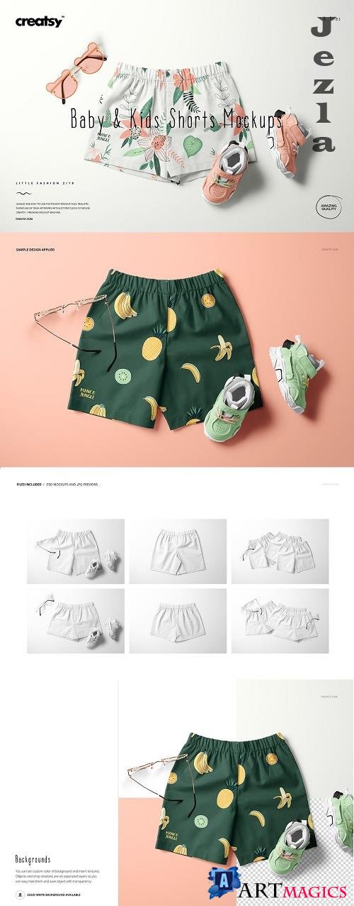 Baby & Kids Shorts Mockup Set (18/LFv.2) - 6503528