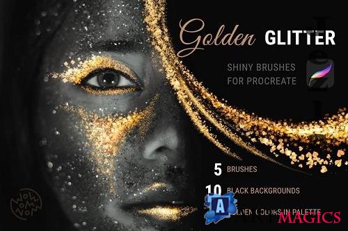 Golden Glitter | Procreate Brushes - 6508870