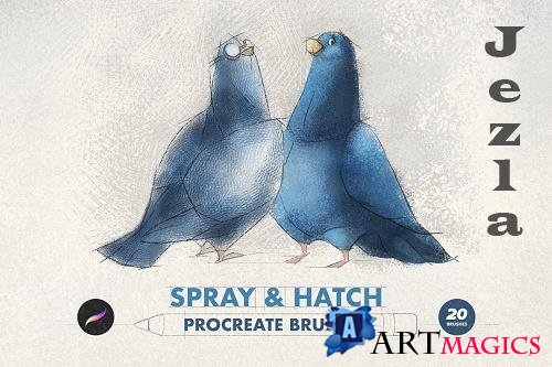 Spray & Hatch Procreate Brushes - 6505326