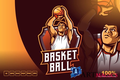 Basketball Mascot Logo