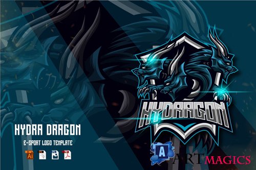 Hydra dragon E-sport logo template