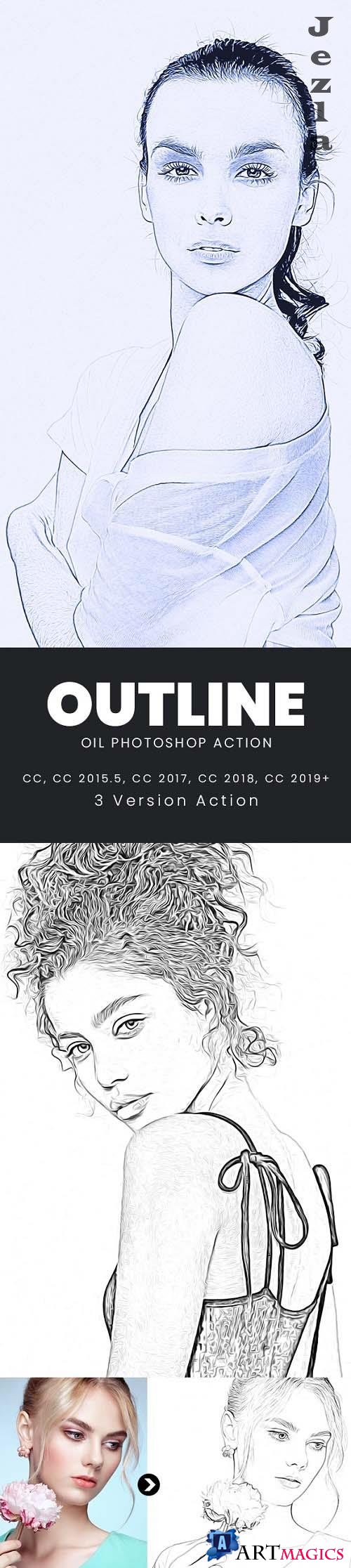 Outline Oil Photoshop Action - 33052588