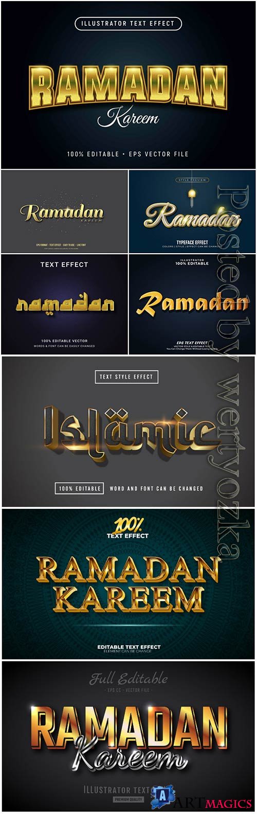 Ramadan vector text effect