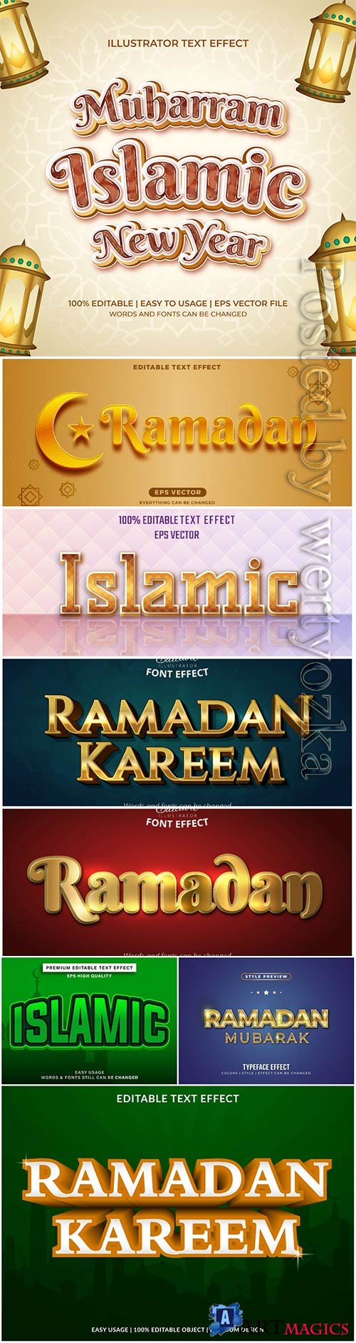 Ramadan text effect in vector