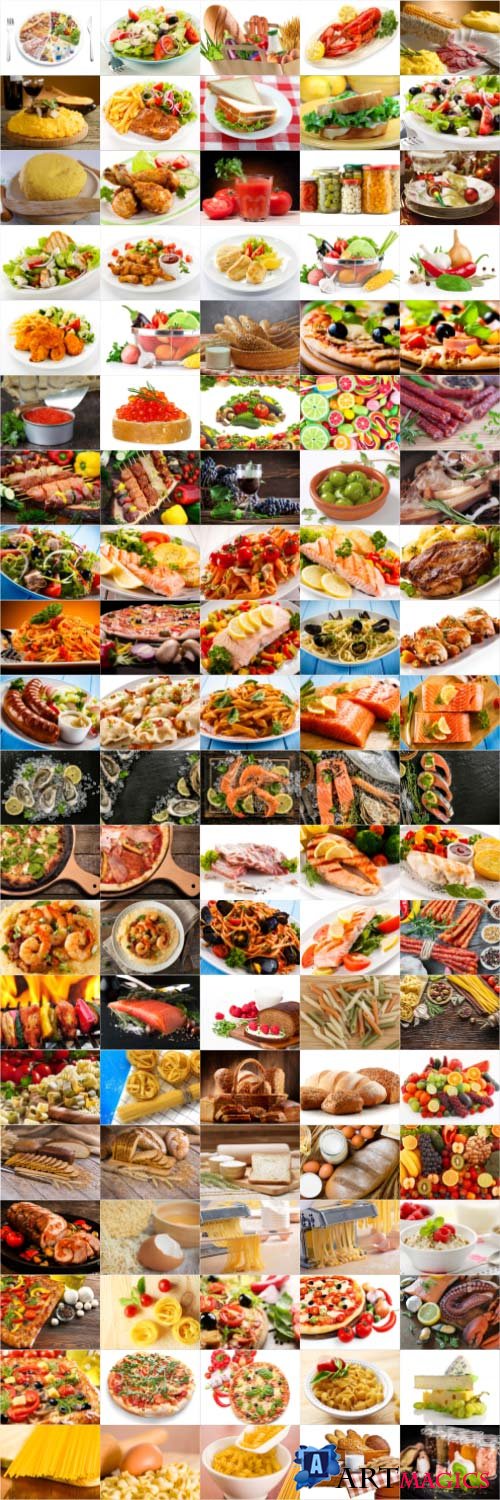 Food, meat, vegetables, fruits, fish, stock photo bundle vol 3