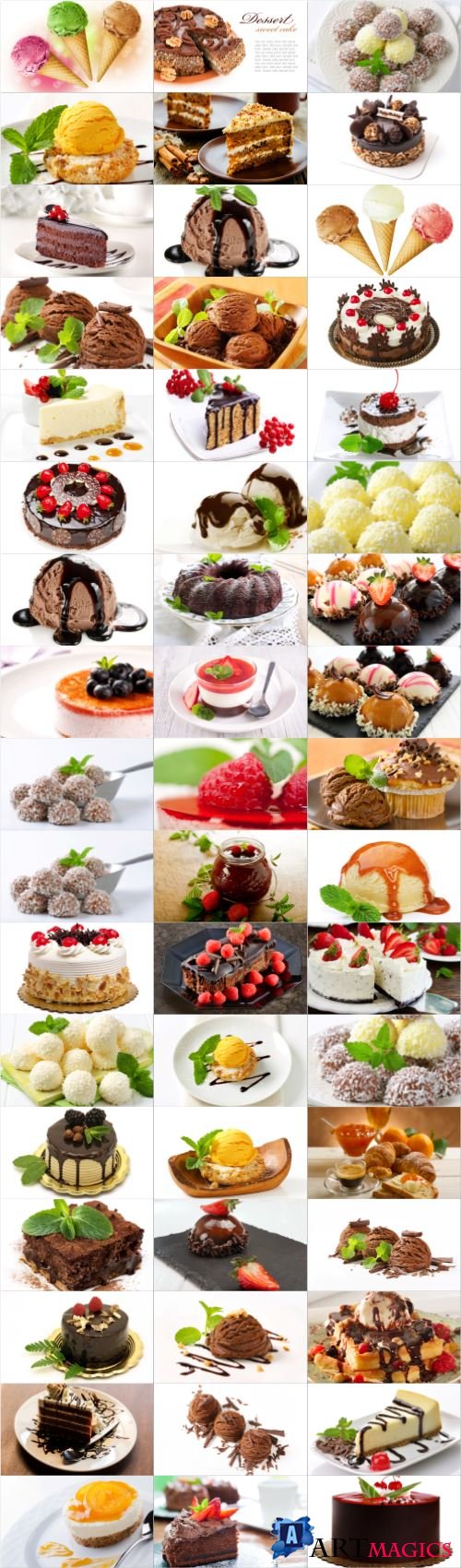 Desserts large selection stock photos